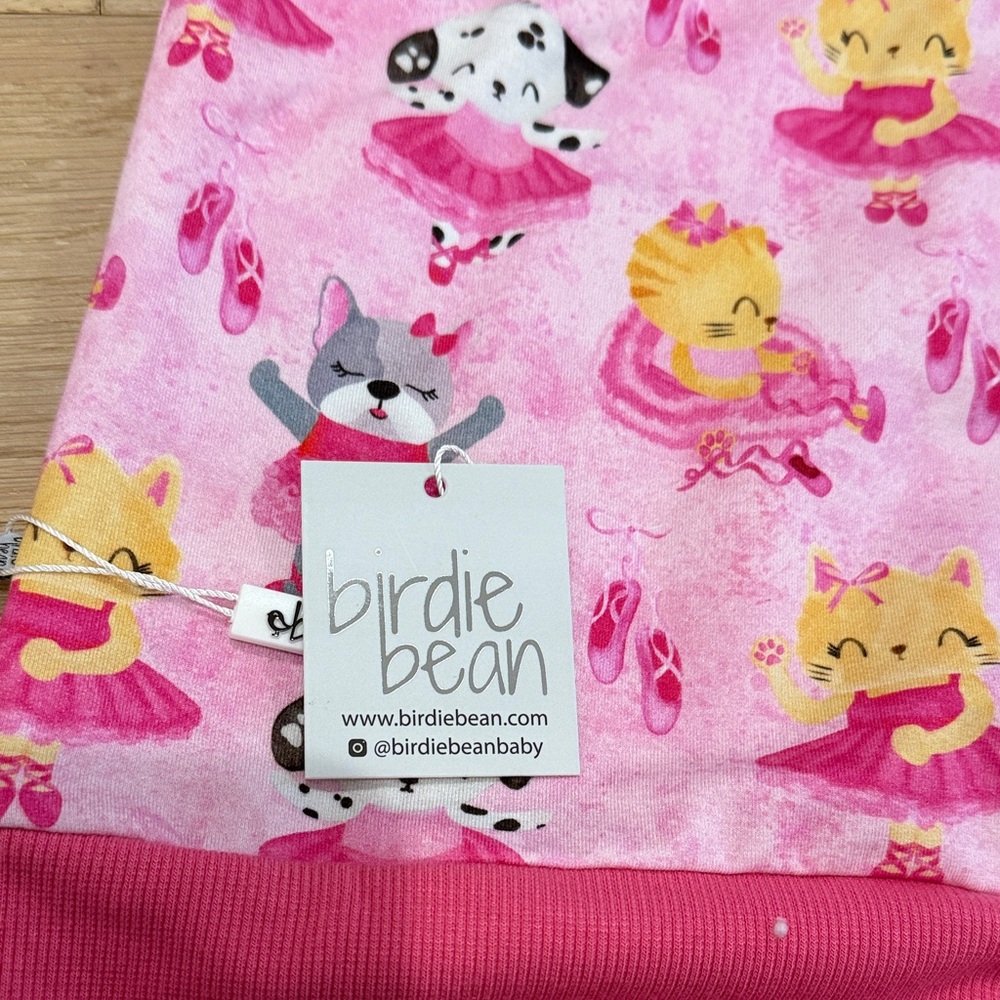 NWT Birdie Bean Pink Ballet Girls Zip Up Jacket with Hood size 7-8 - Picture 8 of 9